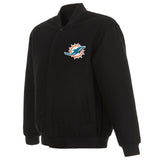 Miami Dolphins Reversible Wool Jacket - Black