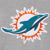 Miami Dolphins Two-Tone Reversible Fleece Jacket - Gray/Black