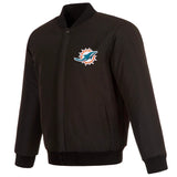 Miami Dolphins Reversible Wool Jacket - Black