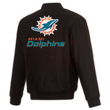 Miami Dolphins Reversible Wool Jacket - Black