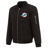 Miami Dolphins Nylon Bomber Jacket-Black