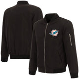 Miami Dolphins Nylon Bomber Jacket-Black