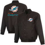 Miami Dolphins Poly-Twill Jacket-Back - J.H. Sports Jackets