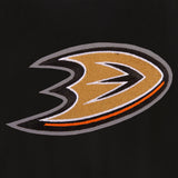 Anaheim Ducks Reversible Wool Jacket Embroidered Logos - JH Design - Black