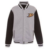 NHL Anaheim Ducks JH Design Two-Tone Reversible Fleece Jacket - Gray/Black