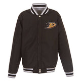 NHL Anaheim Ducks JH Design Two-Tone Reversible Fleece Jacket - Gray/Black