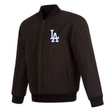 Los Angeles Dodgers JH Design Full-Snap Reversible Wool Jacket - Black - J.H. Sports Jackets