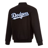 Los Angeles Dodgers JH Design Full-Snap Reversible Wool Jacket - Black - J.H. Sports Jackets
