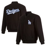 Los Angeles Dodgers JH Design Full-Snap Reversible Wool Jacket - Black - J.H. Sports Jackets