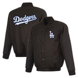 Los Angeles Dodgers JH Design Full-Snap Jacket - Black - J.H. Sports Jackets