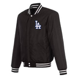 Los Angeles Dodgers JH Design Reversible Full-Snap Varsity Jacket - Black - J.H. Sports Jackets