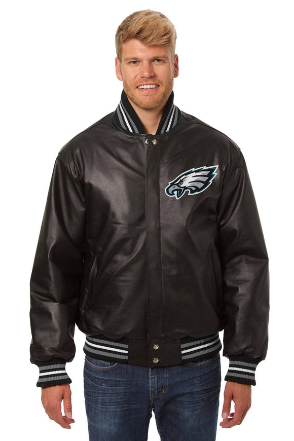 Philadelphia Eagles JH Design Handmade Full Leather Jacket-Black