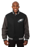 Philadelphia Eagles JH Design Wool Handmade Full-Snap Jacket-Black/Grey