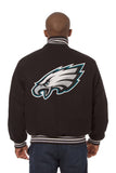 Philadelphia Eagles JH Design Wool Handmade Full-Snap Jacket-Black