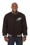 Philadelphia Eagles JH Design Wool Handmade Full-Snap Jacket-Black