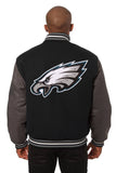 Philadelphia Eagles  JH Design Embroidered Wool Full-Snap Jacket-Black/Grey