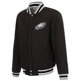 Philadelphia Eagles Two-Tone Reversible Fleece Jacket - Gray/Black