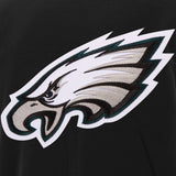 Philadelphia Eagles - JH Design Reversible Fleece Jacket with Faux Leather Sleeves - Black/White