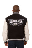 Philadelphia Eagles Two-Tone Wool and Leather Jacket - Black/Cream