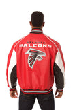 Atlanta Falcons JH Design All Leather Jacket - Red/White