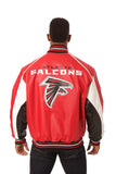 Atlanta Falcons JH Design All Leather Jacket - Red/White - J.H. Sports Jackets