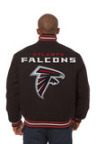 Atlanta Falcons JH Design Wool Handmade Full-Snap Jacket - Black - J.H. Sports Jackets