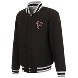 Atlanta Falcons Two-Tone Reversible Fleece Jacket - Gray/Black