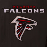 Atlanta Falcons Wool & Leather Reversible Jacket w/ Embroidered Logos - Black