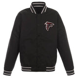 Atlanta Falcons Poly Twill Varsity Jacket - Black