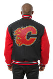 Calgary Flames Handmade All Wool Two-Tone Jacket - Black/Red - J.H. Sports Jackets