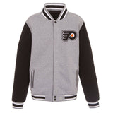 NHL Philadelphia Flyers  JH Design Two-Tone Reversible Fleece Jacket - Gray/Black