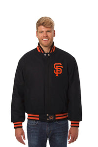 San Francisco Giants Wool Jacket w/ Embroidered Logos - Black