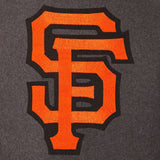 San Francisco Giants Wool & Leather Reversible Jacket w/ Embroidered Logos - Charcoal/Black