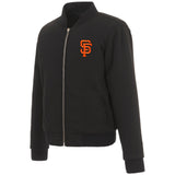 San Francisco Giants JH Design Reversible Women Fleece Jacket - Black