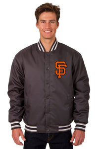 San Francisco Giants Poly Twill Varsity Jacket - Black