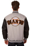 San Francisco Giants Poly Twill Varsity Jacket - Gray/Black