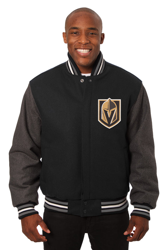 Vegas Golden Knights Handmade All Wool Two-Tone Jacket - Black/Grey - J.H. Sports Jackets