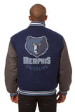 Memphis Grizzlies Embroidered Wool Jacket - Navy/Grey - J.H. Sports Jackets
