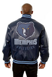 Memphis Grizzlies Full Leather Jacket - Navy