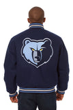 Memphis Grizzlies Embroidered Wool Jacket - Navy