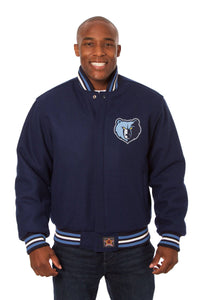 Memphis Grizzlies Embroidered Wool Jacket - Navy