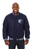 Memphis Grizzlies Embroidered Wool Jacket - Navy