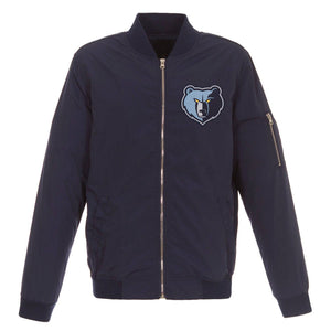 Memphis Grizzlies JH Design Lightweight Nylon Bomber Jacket – Navy