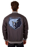 Memphis Grizzlies Poly Twill Varsity Jacket - Charcoal