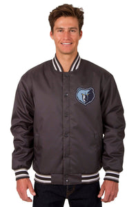 Memphis Grizzlies Poly Twill Varsity Jacket - Charcoal