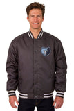 Memphis Grizzlies Poly Twill Varsity Jacket - Charcoal