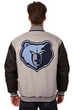 Memphis Grizzlies Poly Twill Varsity Jacket - Gray/Black