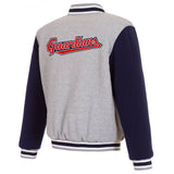 Cleveland Guardians Two-Tone Reversible Fleece Jacket - Gray/Navy