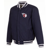 Cleveland Guardians Two-Tone Reversible Fleece Jacket - Gray/Navy