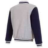 Cleveland Guardians Two-Tone Reversible Fleece Jacket - Gray/Navy